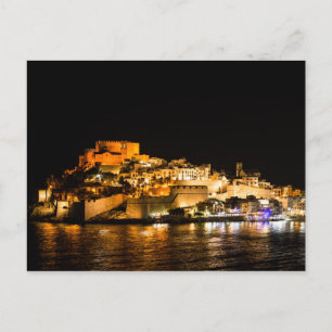 Nachtliche Beleuchtung des Schlosses von Peniscola Postkarte