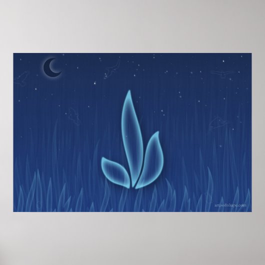 Nachtliche Blume Poster (Vorne)