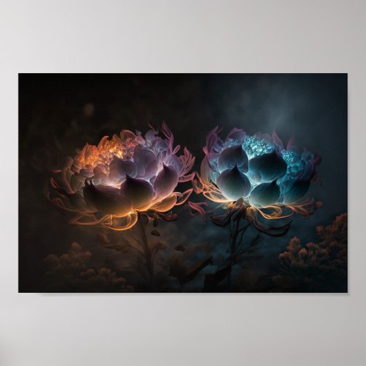 Nachtliche Blume Poster (Vorne)