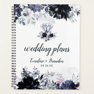 Nächtliche Florale Aquarell Chic Hochzeitspläne Planer