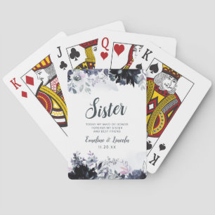 Nächtliche Florale Schwester Ehrenjungfer Persönli Spielkarten