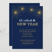 Nachtliche Silvesternacht-Party Einladung (Vorne/Hinten)