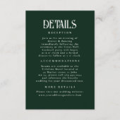 nächtliche Sterne Emerald Green Wedding Details Begleitkarte (Vorderseite)