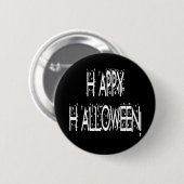 nächtlicher Happy Halloween Text Button (Vorne & Hinten)