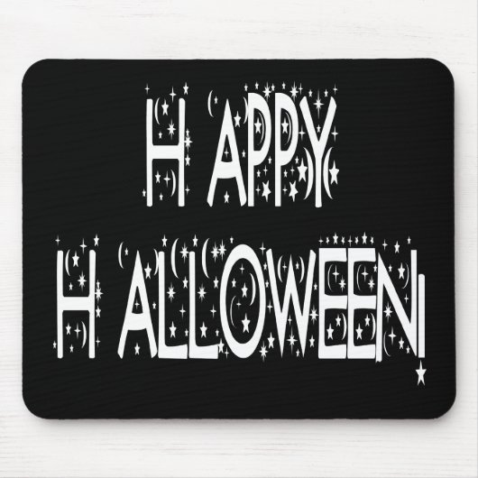 nächtlicher Happy Halloween Text Mousepad (Vorne)