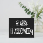 nächtlicher Happy Halloween Text Postkarte (Stehend Vorderseite)