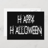 nächtlicher Happy Halloween Text Postkarte (Vorne/Hinten)