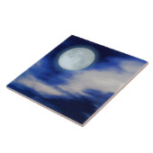 Nächtlicher Himmel mit Mond und Wolken Fliese (Seite)