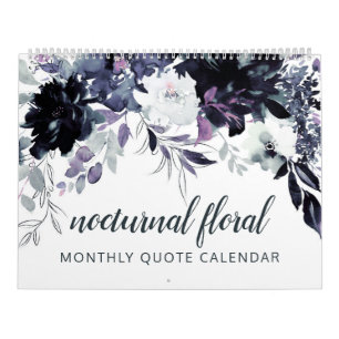 Nächtliches Florales Aquarell Ihre benutzerdefinie Kalender