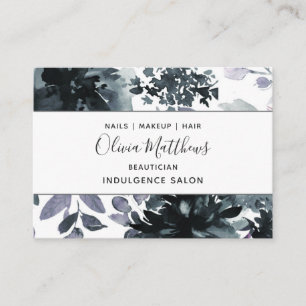 Nächtliches florales Aquarell Navy Social Media Visitenkarte