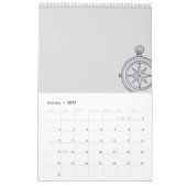 Nächtliches Studium dunkle Akademie Taschenuhr Kalender (Jan 2027)