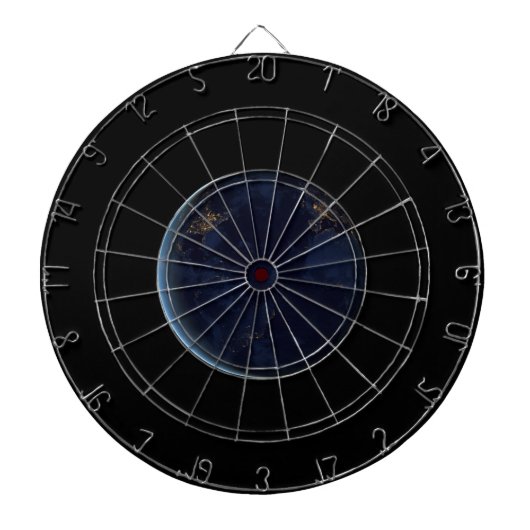 Nachtlicht auf der Erde (Western Hemisphäre) Dartscheibe (vorne)
