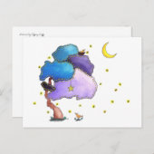 Nachtlicht, blau postkarte (Vorne/Hinten)