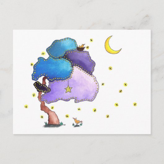 Nachtlicht, blau postkarte (Vorderseite)