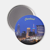 Nachtlicht Cleveland (River View) Magnet (Vorderseite/Rückseite)