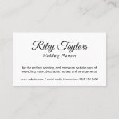 Nachtlicht Elegante Blumen und Keys Visitenkarte (Rückseite)