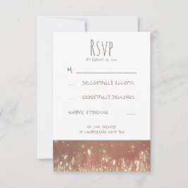 Nachtlicht Glühwürmchen Rustikale Hochzeit RSVP Karte