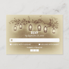 Nachtlicht - Lanterns Rustikale Hochzeitkarte RSVP Karte