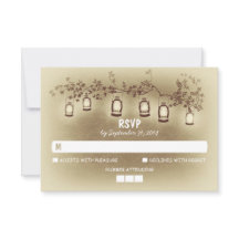 Nachtlicht - Lanterns Rustikale Hochzeitkarte
