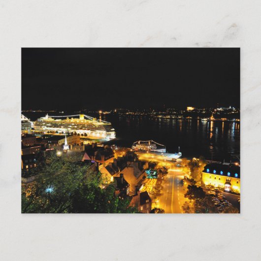 Nachtlicht Levis Quebec City Skyline Postkarte (Vorderseite)