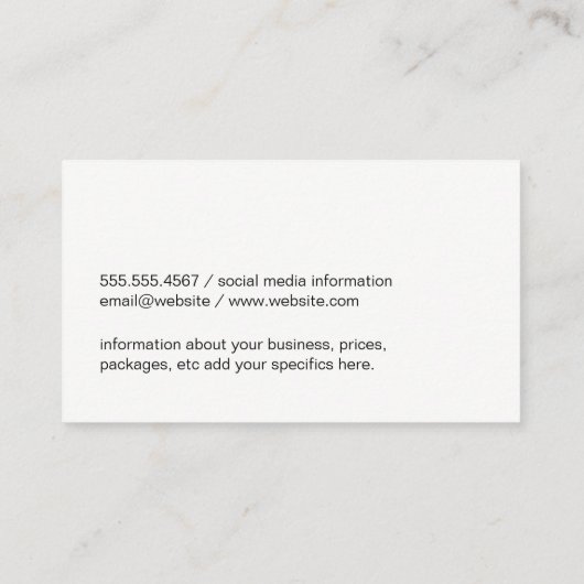 Nachtlicht / Mixologie Visitenkarte (Rückseite)