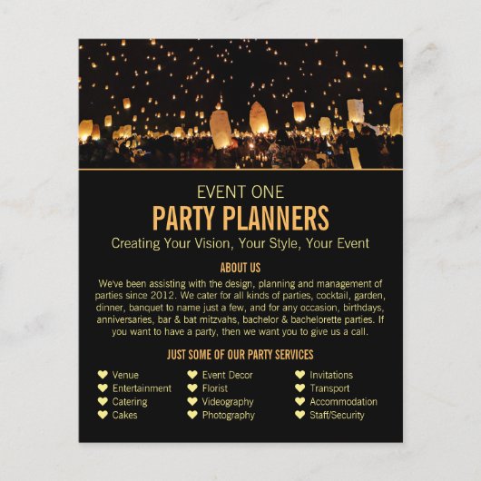 Nachtlicht, Party-Event-Plannerwerbung Flyer (Vorne)