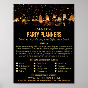 Nachtlicht, Party-Event-Plannerwerbung Poster
