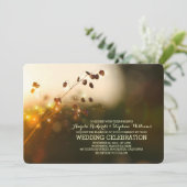 Nachtlicht rustikale Hochzeitseinladung Einladung (Stehend Vorderseite)