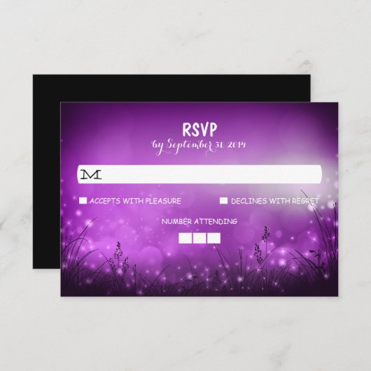 Nachtlicht Rustikale Hochzeitskarten RSVP Karte (Vorne/Hinten)