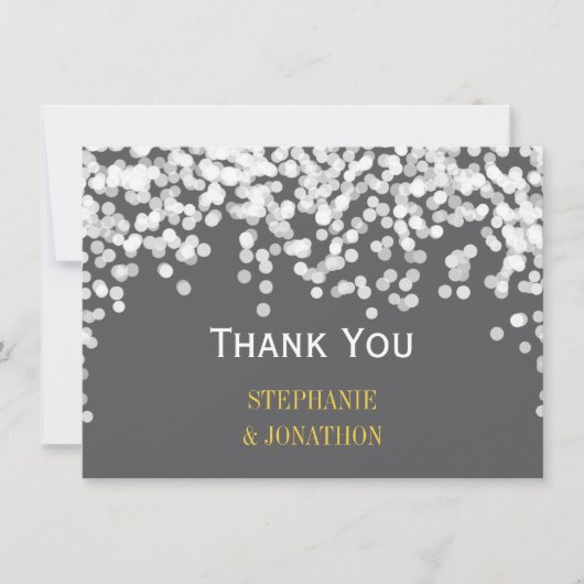 Nachtlicht Star Lights Gelb Grau Vielen Dank Dankeskarte (Vorderseite)