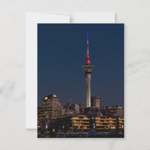 Nachtlicht von Auckland, Sky Tower, Postkarte