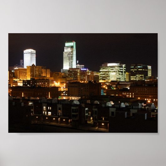 Nachtlicht von Omaha Poster (Vorne)