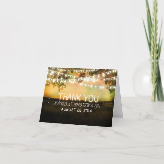 Nachtlichter rustikale Danksagungen Dankeskarte (Vorderseite)