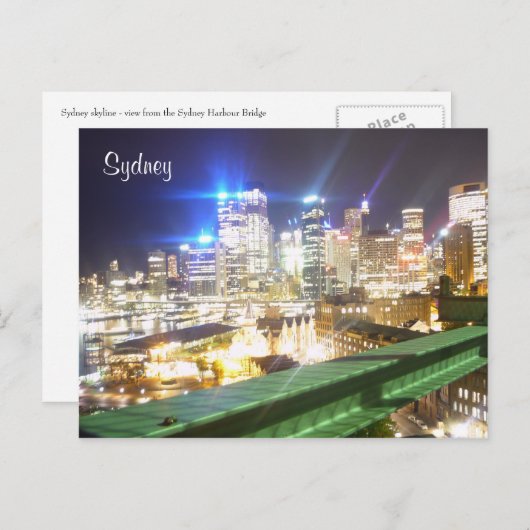 Nachtlichter von Sydney Postkarte (Vorne/Hinten)