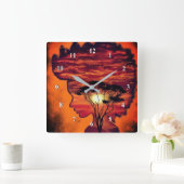 Nachtliebe - Fantasie Quadratische Wanduhr (Zuhause)