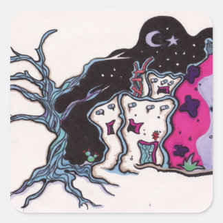 Nachtlokal Quadratischer Aufkleber