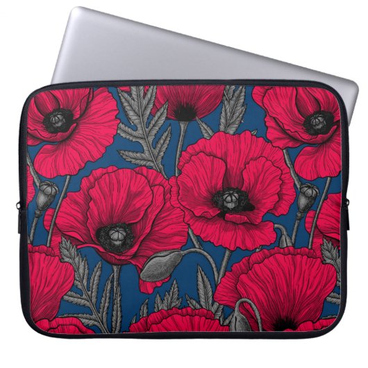 Nachtmohngarten Laptopschutzhülle (Vorderseite)