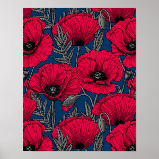 Nachtmohngarten Poster (Vorne)