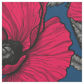 Nachtmohngarten Stoff (Nahaufnahme)