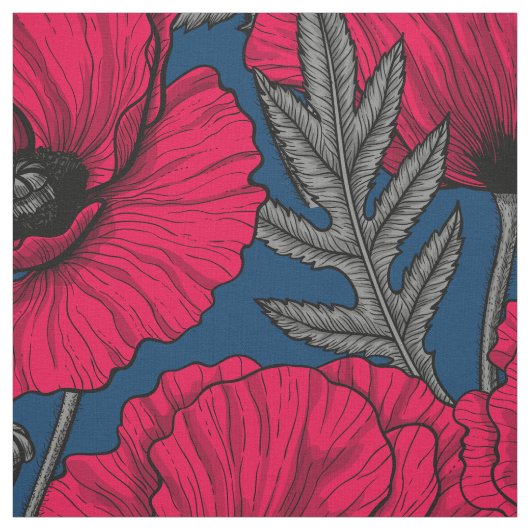 Nachtmohngarten Stoff (Muster)