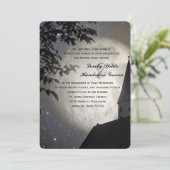 Nachtmond Country Church Katholische Hochzeit Einladung (Stehend Vorderseite)