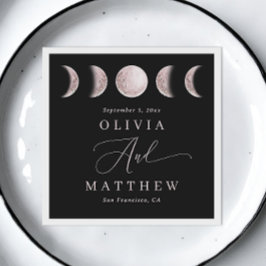 Nachtmond | Eleganter Black Wedding Cocktail Serviette