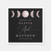 Nachtmond | Eleganter Black Wedding Cocktail Serviette (Vorderseite)