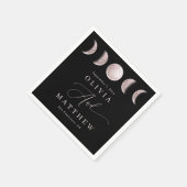 Nachtmond | Eleganter Black Wedding Cocktail Serviette (Ecke)