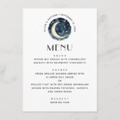 Nachtmond minimalistisch einfache Hochzeitsfeier Menükarte (Vorderseite)