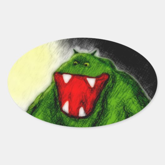 Nachtmonster Ovaler Aufkleber (Vorderseite)