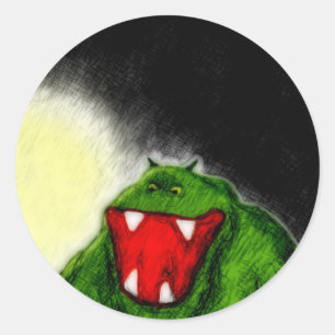 Nachtmonster Runder Aufkleber
