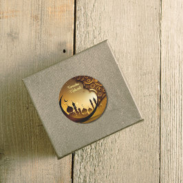 Nachtmoschee Hintergrund Ramadan Mubarak Runder Aufkleber