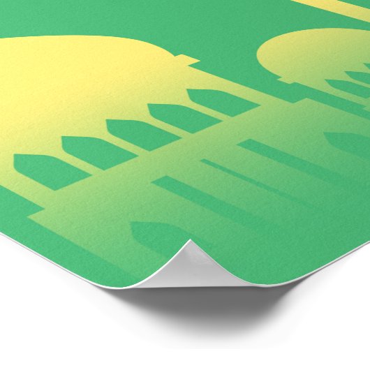 Nachtmubarak-Schrift mit Moschee Poster (Ecke)