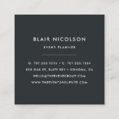 Nachtoase | Blumenmuster Square Business Cards Quadratische Visitenkarte (Rückseite)